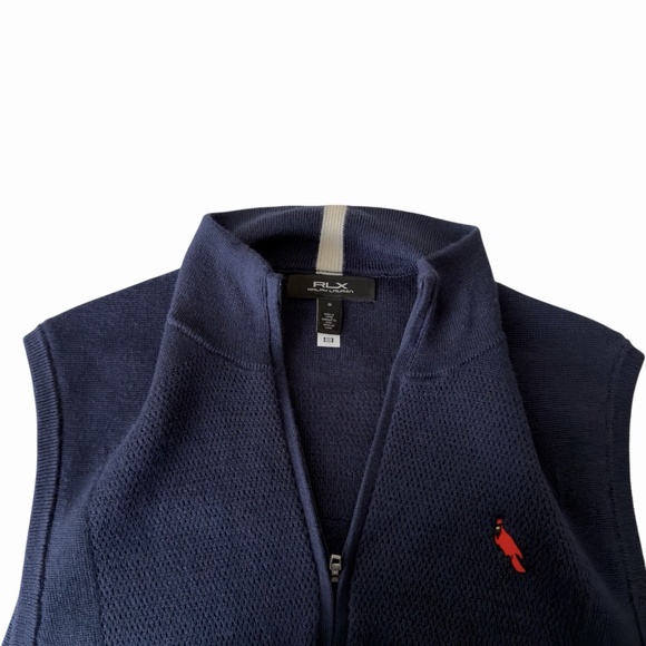Ralph Lauren RLX Golf Vest Blue Navy Blue Striped Mens Size Medium M - Picture 6 of 9